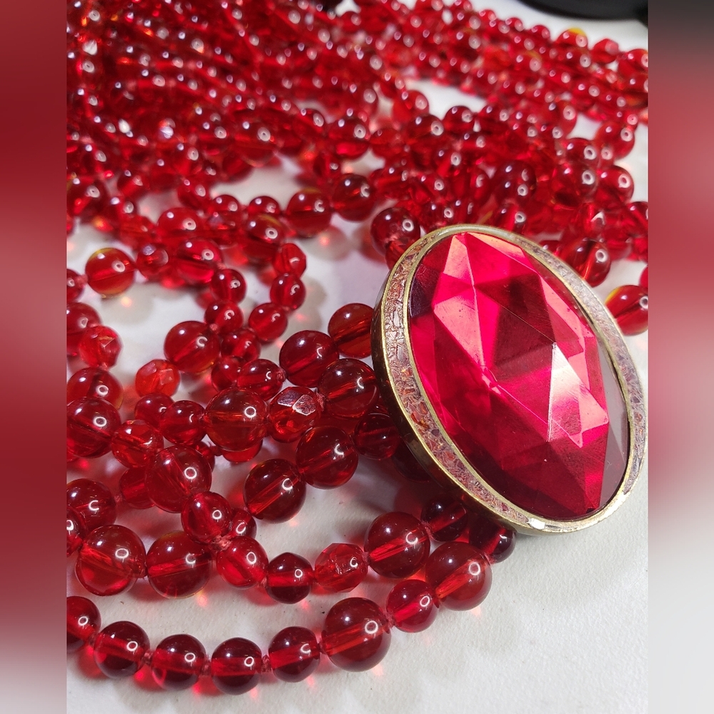 Celia Sebiri Red Beaded Necklace